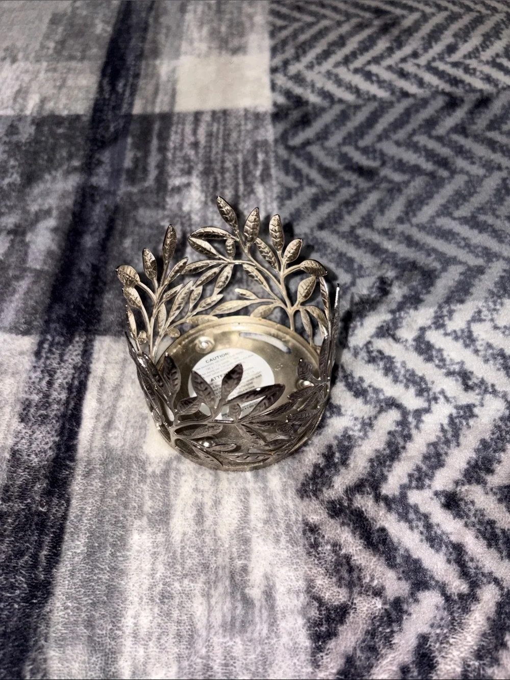 💰Bath & Body Works Silver Leaf Cutout Candle Sleeve